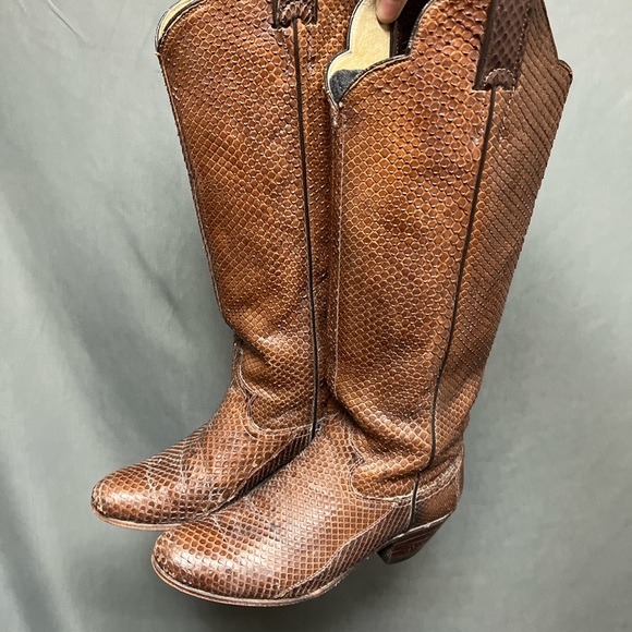 Vintage snakeskin Justin boots cowboy boots cowgirl snake boots - Picture 2 of 8